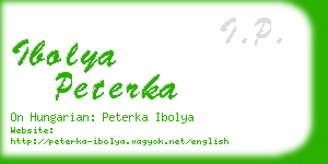 ibolya peterka business card